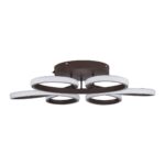 GloboStar® MARGARET 61402 Φωτιστικό Οροφής Design LED CCT 54W 6210lm 360° AC 220-240V – Εναλλαγή Φωτισμού μέσω Τηλεχειριστηρίου All In One Ψυχρό 6000k+Φυσικό 4500k+Θερμό 2700k Dimmable Φ57 x Υ12cm – Καφέ – 3 Years Warranty