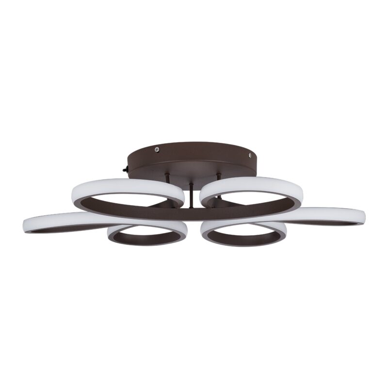 GloboStar® MARGARET 61402 Φωτιστικό Οροφής Design LED CCT 54W 6210lm 360° AC 220-240V – Εναλλαγή Φωτισμού μέσω Τηλεχειριστηρίου All In One Ψυχρό 6000k+Φυσικό 4500k+Θερμό 2700k Dimmable Φ57 x Υ12cm – Καφέ – 3 Years Warranty