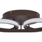 GloboStar® MARGARET 61402 Φωτιστικό Οροφής Design LED CCT 54W 6210lm 360° AC 220-240V – Εναλλαγή Φωτισμού μέσω Τηλεχειριστηρίου All In One Ψυχρό 6000k+Φυσικό 4500k+Θερμό 2700k Dimmable Φ57 x Υ12cm – Καφέ – 3 Years Warranty