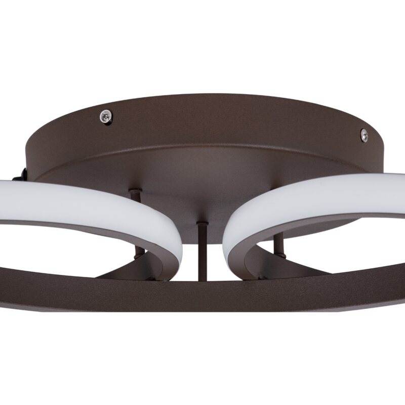 GloboStar® MARGARET 61402 Φωτιστικό Οροφής Design LED CCT 54W 6210lm 360° AC 220-240V – Εναλλαγή Φωτισμού μέσω Τηλεχειριστηρίου All In One Ψυχρό 6000k+Φυσικό 4500k+Θερμό 2700k Dimmable Φ57 x Υ12cm – Καφέ – 3 Years Warranty