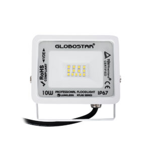 GloboStar® ATLAS 61405 Επαγγελματικός Προβολέας LED 10W 1200lm 120° AC 220-240V – Αδιάβροχος IP67 – Μ10 x Π2 x Υ8cm – Λευκό – Φυσικό Λευκό 4500K – LUMILEDS Chips – TÜV Rheinland Certified – 5 Years Warranty