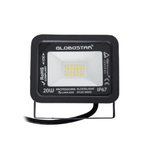 GloboStar® ATLAS 61411 Επαγγελματικός Προβολέας LED 20W 2400lm 120° AC 220-240V – Αδιάβροχος IP67 – Μ12 x Π2.5 x Υ9.5cm – Μαύρο – Φυσικό Λευκό 4500K – LUMILEDS Chips – TÜV Rheinland Certified – 5 Years Warranty