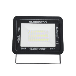 GloboStar® ATLAS 61422 Επαγγελματικός Προβολέας LED 50W 6250lm 120° AC 220-240V – Αδιάβροχος IP67 – Μ21 x Π3.5 x Υ16cm – Μαύρο – Ψυχρό Λευκό 6000K – LUMILEDS Chips – TÜV Rheinland Certified – 5 Years Warranty