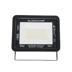 GloboStar® ATLAS 61424 Επαγγελματικός Προβολέας LED 50W 5750lm 120° AC 220-240V – Αδιάβροχος IP67 – Μ21 x Π3.5 x Υ16cm – Μαύρο – Θερμό Λευκό 2700K – LUMILEDS Chips – TÜV Rheinland Certified – 5 Years Warranty