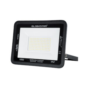 GloboStar® ATLAS 61426 Επαγγελματικός Προβολέας LED 100W 12000lm 120° AC 220-240V – Αδιάβροχος IP67 – Μ27 x Π4 x Υ21cm – Μαύρο – Φυσικό Λευκό 4500K – LUMILEDS Chips – TÜV Rheinland Certified – 5 Years Warranty