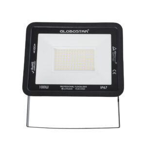 GloboStar® ATLAS 61427 Επαγγελματικός Προβολέας LED 100W 11500lm 120° AC 220-240V – Αδιάβροχος IP67 – Μ27 x Π4 x Υ21cm – Μαύρο – Θερμό Λευκό 2700K – LUMILEDS Chips – TÜV Rheinland Certified – 5 Years Warranty