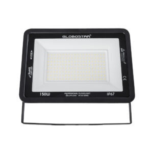 GloboStar® ATLAS 61429 Επαγγελματικός Προβολέας LED 150W 18000lm 120° AC 220-240V – Αδιάβροχος IP67 – Μ32 x Π4 x Υ23cm – Μαύρο – Φυσικό Λευκό 4500K – LUMILEDS Chips – TÜV Rheinland Certified – 5 Years Warranty