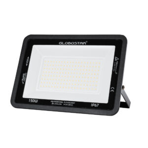 GloboStar® ATLAS 61430 Επαγγελματικός Προβολέας LED 150W 17250lm 120° AC 220-240V – Αδιάβροχος IP67 – Μ32 x Π4 x Υ23cm – Μαύρο – Θερμό Λευκό 2700K – LUMILEDS Chips – TÜV Rheinland Certified – 5 Years Warranty