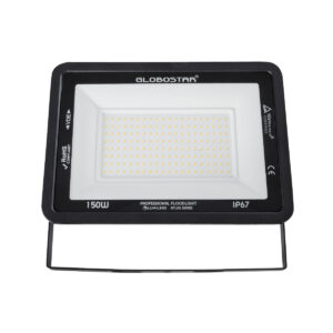 GloboStar® ATLAS 61430 Επαγγελματικός Προβολέας LED 150W 17250lm 120° AC 220-240V – Αδιάβροχος IP67 – Μ32 x Π4 x Υ23cm – Μαύρο – Θερμό Λευκό 2700K – LUMILEDS Chips – TÜV Rheinland Certified – 5 Years Warranty
