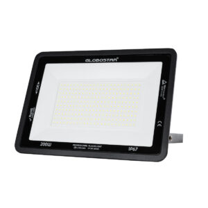 GloboStar® ATLAS 61431 Επαγγελματικός Προβολέας LED 200W 25000lm 120° AC 220-240V – Αδιάβροχος IP67 – Μ38 x Π4 x Υ28cm – Μαύρο – Ψυχρό Λευκό 6000K – LUMILEDS Chips – TÜV Rheinland Certified – 5 Years Warranty