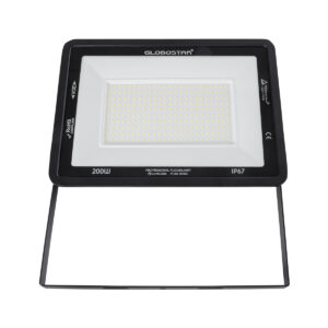 GloboStar® ATLAS 61432 Επαγγελματικός Προβολέας LED 200W 24000lm 120° AC 220-240V – Αδιάβροχος IP67 – Μ38 x Π4 x Υ28cm – Μαύρο – Φυσικό Λευκό 4500K – LUMILEDS Chips – TÜV Rheinland Certified – 5 Years Warranty