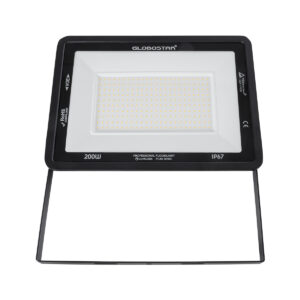 GloboStar® ATLAS 61433 Επαγγελματικός Προβολέας LED 200W 23000lm 120° AC 220-240V – Αδιάβροχος IP67 – Μ38 x Π4 x Υ28cm – Μαύρο – Θερμό Λευκό 2700K – LUMILEDS Chips – TÜV Rheinland Certified – 5 Years Warranty