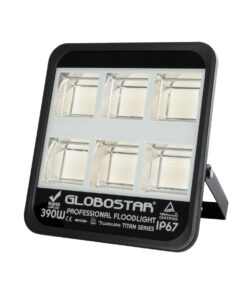 GloboStar® TITAN 61435 Επαγγελματικός Προβολέας για Γήπεδα Tennis & Ποδοσφαίρου 5×5 LED 390W 48750lm 60°x90° FishEye AC 220-240V – Αδιάβροχος IP67 – Μ32 x Π8 x Υ35cm – Μαύρο – Φυσικό Λευκό 5000K – LUMILEDS Chips – TÜV Rheinland Certified – 5 Χρόνια Εγγύηση