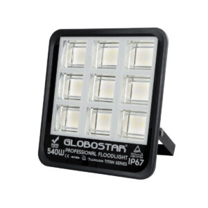 GloboStar® TITAN 61436 Επαγγελματικός Προβολέας για Γήπεδα Tennis & Ποδοσφαίρου 5×5 LED 540W 67500lm 60°x90° FishEye AC 220-240V – Αδιάβροχος IP67 – Μ38 x Π8 x Υ42cm – Μαύρο – Φυσικό Λευκό 5000K – LUMILEDS Chips – TÜV Rheinland Certified – 5 Χρόνια Εγγύηση