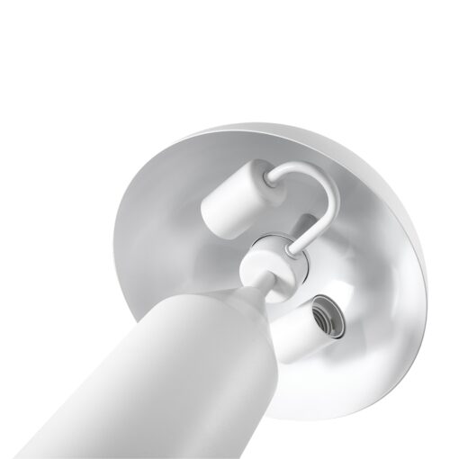 GloboStar® URANUS-S 61450 Μοντέρνο Επιτραπέζιο Φωτιστικό Πορτατίφ Δίφωτο 2 x E27 AC220-240V IP20 – Φ25 x Υ39cm – Λευκό Μεταλλικό Καμπάνα με Διακόπτη On/Off – 5 Years Warranty