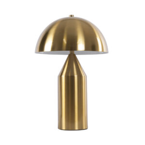 GloboStar® URANUS-S 61451 Μοντέρνο Επιτραπέζιο Φωτιστικό Πορτατίφ Δίφωτο 2 x E27 AC220-240V IP20 – Φ25 x Υ39cm – Χρυσό Πλατίνα Μεταλλικό Καμπάνα με Διακόπτη On/Off – 5 Χρόνια Εγγύηση