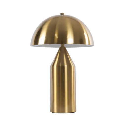 GloboStar® URANUS-S 61451 Μοντέρνο Επιτραπέζιο Φωτιστικό Πορτατίφ Δίφωτο 2 x E27 AC220-240V IP20 – Φ25 x Υ39cm – Χρυσό Πλατίνα Μεταλλικό Καμπάνα με Διακόπτη On/Off – 5 Χρόνια Εγγύηση