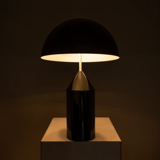 GloboStar® URANUS-L 61457 Μοντέρνο Επιτραπέζιο Φωτιστικό Πορτατίφ Δίφωτο 2 x E27 AC220-240V IP20 – Φ50 x Υ77cm – Μαύρο Μεταλλικό Καμπάνα με Διακόπτη On/Off – 5 Years Warranty