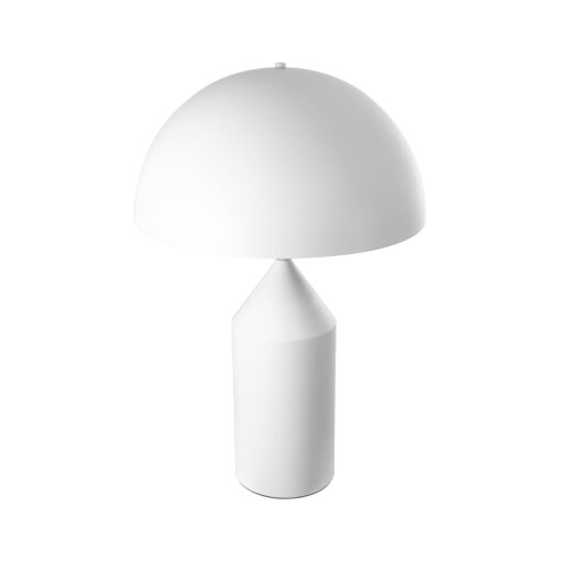 GloboStar® URANUS-L 61458 Μοντέρνο Επιτραπέζιο Φωτιστικό Πορτατίφ Δίφωτο 2 x E27 AC220-240V IP20 – Φ50 x Υ77cm – Λευκό Μεταλλικό Καμπάνα με Διακόπτη On/Off – 5 Years Warranty