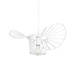 GloboStar® LUMINOVA 61463 Μοντέρνο Κρεμαστό Φωτιστικό Πλέγμα Μονόφωτο 1 x E27 IP20 Λευκό Σχοινί με Λευκό Σύρμα – Μ42 x Π42 x Υ20.5cm