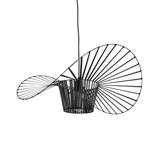 GloboStar® LUMINOVA 61464 Μοντέρνο Κρεμαστό Φωτιστικό Πλέγμα Μονόφωτο 1 x E27 IP20 Μαύρο Σχοινί με Μαύρο Σύρμα – Μ65 x Π65 x Υ25cm