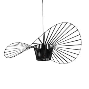 GloboStar® LUMINOVA 61466 Μοντέρνο Κρεμαστό Φωτιστικό Πλέγμα Μονόφωτο 1 x E27 IP20 Μαύρο Σχοινί με Μαύρο Σύρμα – Μ80 x Π80 x Υ30cm