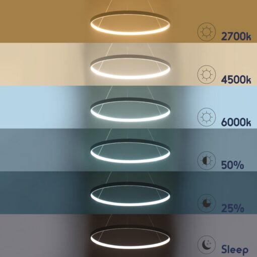 GloboStar® DIAMOND 61518 Κρεμαστό Φωτιστικό Δαχτυλίδι-Κύκλος LED CCT 75W 8400lm 360° AC 220-240V – Εναλλαγή Φωτισμού μέσω Τηλεχειριστηρίου All In One Ψυχρό 6000k+Φυσικό 4500k+Θερμό 2700k Dimmable Φ100cm – Λευκό – 3 Years Warranty