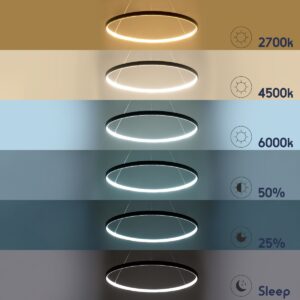 GloboStar® DIAMOND 61519 Κρεμαστό Φωτιστικό Δαχτυλίδι-Κύκλος LED CCT 75W 8400lm 360° AC 220-240V – Εναλλαγή Φωτισμού μέσω Τηλεχειριστηρίου All In One Ψυχρό 6000k+Φυσικό 4500k+Θερμό 2700k Dimmable Φ100cm – Μαύρο – 3 Years Warranty