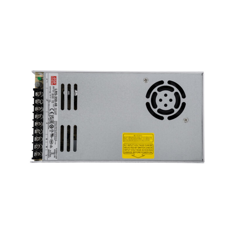 GloboStar® LRS-350-48 61532 MEANWELL Ρυθμιζόμενο Μεταλλικό Τροφοδοτικό PELV για Προϊόντα LED 350W 7.3A – AC 220-240V σε DC 48V – Ρυθμιζόμενο από 43.2VDC έως 52.8VDC – IP20 Μ21.5 x Π11.5 x Υ3cm – 3 Years Warranty