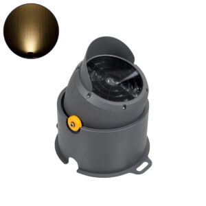 GloboStar® FLOOD-SIMA 90497 Κινούμενος Προβολέας – Σποτ Φωτισμού Wall Washer με Αντιθαμβωτική Γρίλια για Φωτισμό Κτιρίων LED 60W 5400lm 30° DC 24V Αδιάβροχο IP67 Μ29 x Π24 x Υ28.5cm Θερμό Λευκό 2700K – Γκρι Ανθρακί – 3 Years Warranty