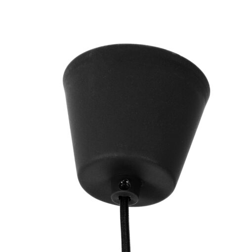 GloboStar® CABLITO 61562 Μοντέρνο Κρεμαστό Φωτιστικό Οροφής Μονόφωτο 1 x E27 Μαύρο Σιλικόνης Ανάρτηση με Υφασμάτινο Καλώδιο Φ4 x Υ110cm