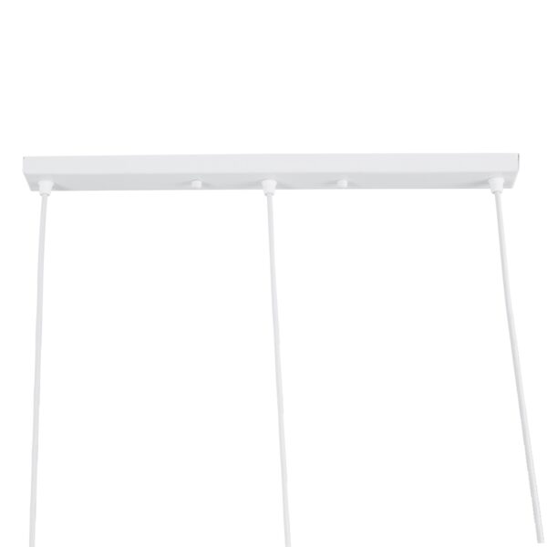 GloboStar® EIFFEL 61570 Vintage Κρεμαστό Φωτιστικό Οροφής Τρίφωτο 3 x E27 Λευκό Μεταλλικό Πλέγμα με Λευκό Ύφασμα Μ68 x Π25 x Υ130cm