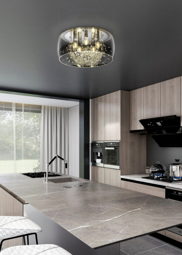 Φωτιστικό Οροφής Trio Lighting CRYSTEL  5x E14 Χρώμιο Γυαλί   – 616700506