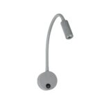 GloboStar® GOOSE 61689 Φωτιστικό Τοίχου – Απλίκα LED 3W 300lm 36° AC 220-240V IP20 – Reading Light – Θερμό Λευκό 2700K Γκρι Αλουμίνιο – Μ6.5 x Π22.5 x Υ23cm – 2 Xρόνια Εγγύηση