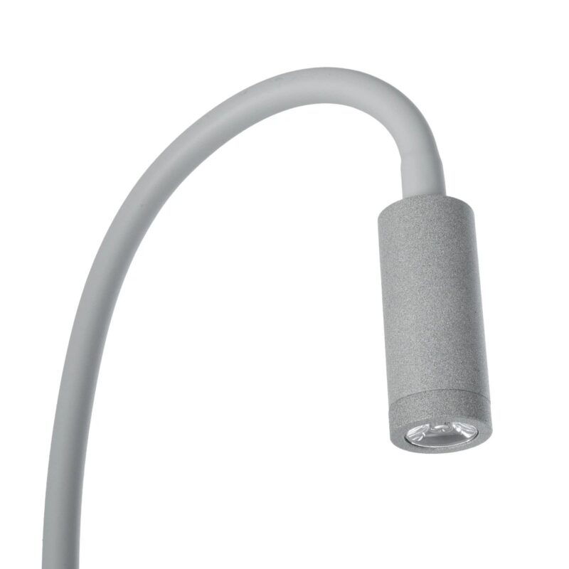 GloboStar® GOOSE 61689 Φωτιστικό Τοίχου – Απλίκα LED 3W 300lm 36° AC 220-240V IP20 – Reading Light – Θερμό Λευκό 2700K Γκρι Αλουμίνιο – Μ6.5 x Π22.5 x Υ23cm – 2 Xρόνια Εγγύηση