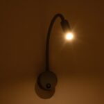 GloboStar® GOOSE 61689 Φωτιστικό Τοίχου – Απλίκα LED 3W 300lm 36° AC 220-240V IP20 – Reading Light – Θερμό Λευκό 2700K Γκρι Αλουμίνιο – Μ6.5 x Π22.5 x Υ23cm – 2 Xρόνια Εγγύηση