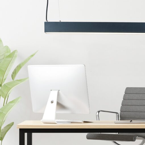 InLight Κρεμαστό φωτιστικό LED 60W 3CCT (By Switch) από αλουμίνιο σε μαύρη απόχρωση D:180cm (6072-180-BL)