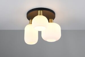 Πολύφωτο Οροφής Ματ Ορέιχαλκος & Οπαλ Γυαλί DIVA 3xE27 Trio Lighting – 619800308