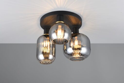 Πολύφωτο Οροφής Μαύρο Ματ & Γυαλί DIVA 3xE27 Trio Lighting – 619800332