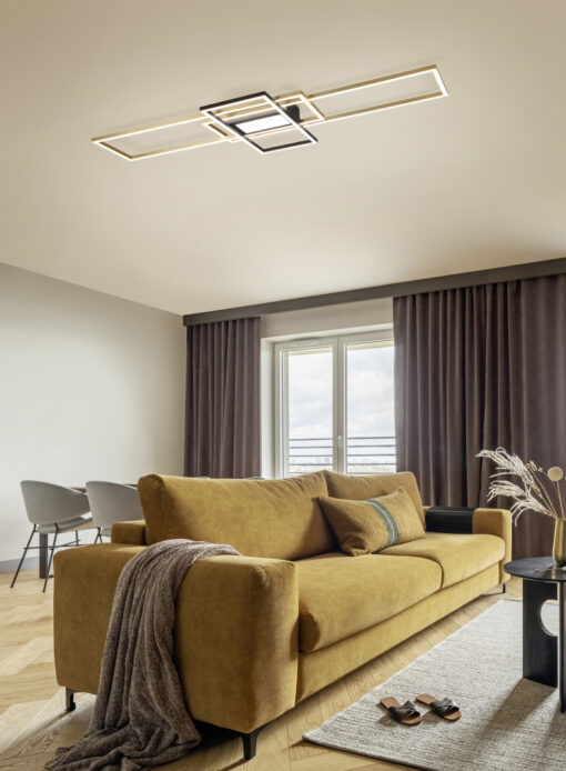 Φωτιστικό Οροφής Trio Lighting IRVINE  LED, 60W · 7100lm, 3000 – 6500K Ορείχαλκος Ματ Μεταλλικό, Τηλεχειριζόμενο Dimmable, Λειτουργία μνήμης, – 620010408