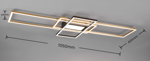 Φωτιστικό Οροφής Trio Lighting IRVINE  LED, 60W · 7100lm, 3000 – 6500K Ορείχαλκος Ματ Μεταλλικό, Τηλεχειριζόμενο Dimmable, Λειτουργία μνήμης, – 620010408