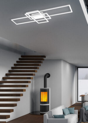 Φωτιστικό Οροφής Trio Lighting LED 60W  Λευκό Ματ Μεταλλικό Dimmable 6500lm 3000-6500K με Τηλεχειριστήριο – 620010431