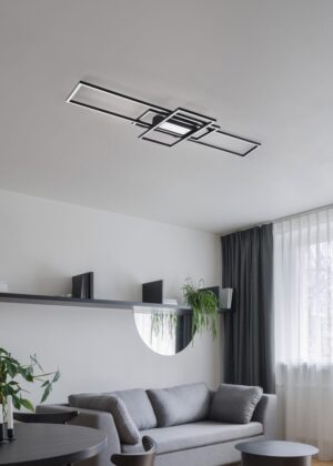 Φωτιστικό Οροφής Trio Lighting LED 60W  Ανθρακί Dimmable 7100lm 3000 – 6500K με Τηλεχειριστήριο – 620010442