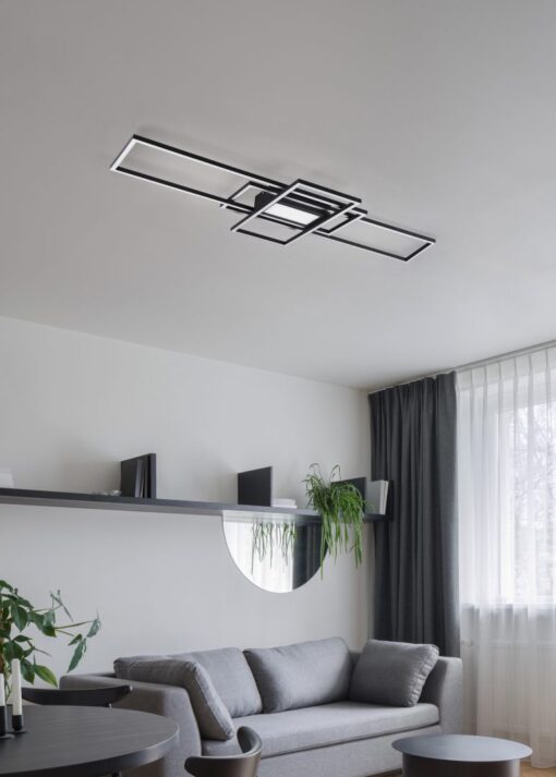 Φωτιστικό Οροφής Trio Lighting LED 60W  Ανθρακί Dimmable 7100lm 3000 – 6500K με Τηλεχειριστήριο – 620010442