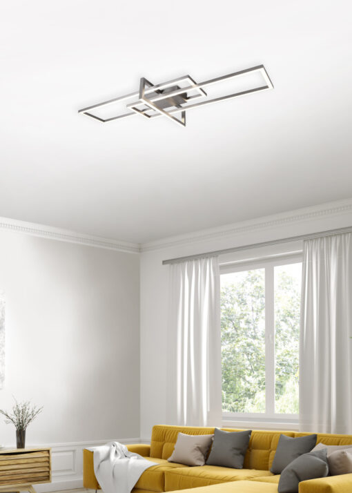 Φωτιστικό Οροφής Trio Lighting LED 34W  Νίκελ Ματ Μεταλλικό Step Dimmable 3900lm 3000K  620310307