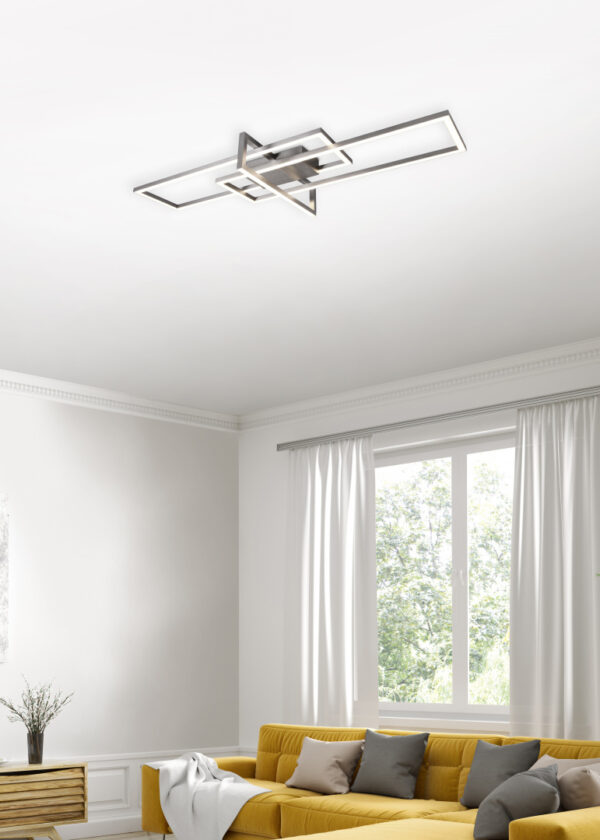 Φωτιστικό Οροφής Trio Lighting LED 34W  Νίκελ Ματ Μεταλλικό Step Dimmable 3900lm 3000K  620310307