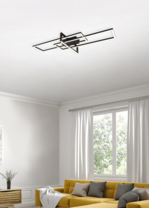 Φωτιστικό Οροφής Trio Lighting LED 34W  Μαύρο Ματ Μεταλλικό Step Dimmable 3900lm 3000K  620310332