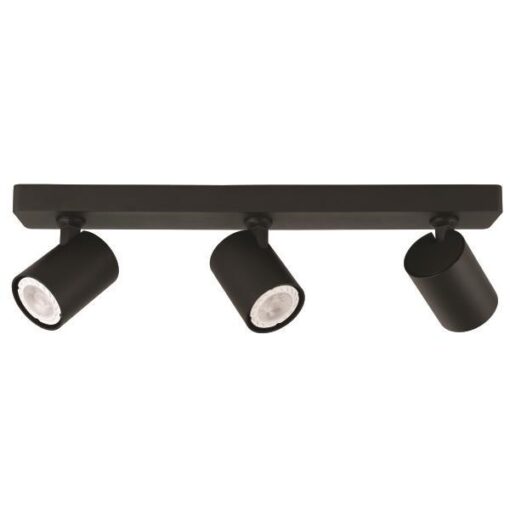 ΣΠΟΤ ΟΡΟΦΗΣ ΤΡΙΠΛΟ GU10 S1980 ΜΑΥΡΟ EUROLAMP 144-60005