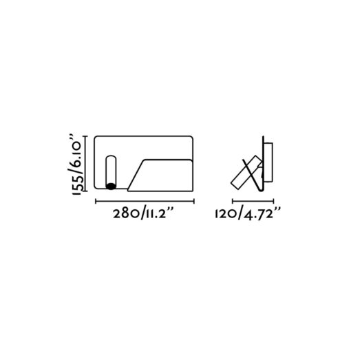 SUAU USB GREY WALL LAMP WITH LED 3W 3000K RIGHT READER HIGH FARO – 62123