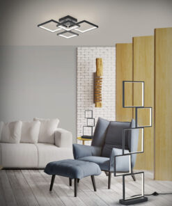 Φωτιστικό Οροφής Trio Lighting LED 24W  Μαύρο Ματ Μεταλλικό Step Dimmable 2400lm 3000K  627710432